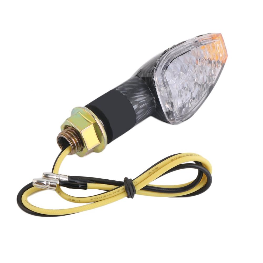 Indicador de señal de giro Universal para motocicleta, luz ámbar, flexible, lámparas irrompibles, color negro, 12V, 2 piezas, 14 LED,