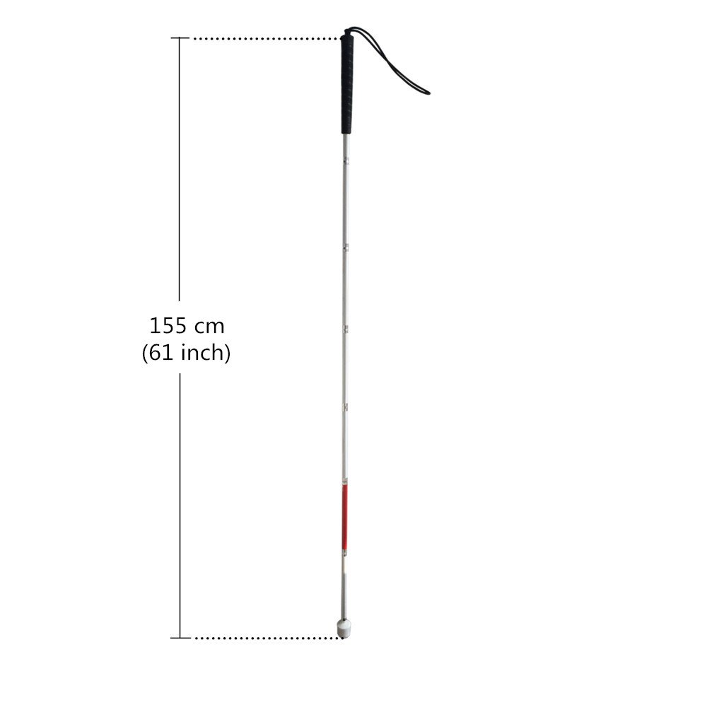 125cm, 130cm, 135cm, 140cm,145cm,150cm,155cm,  hvite aluminiumsrør med svart håndtak til persienner (bretter ned 7 seksjoner): 155cm (61 tommer)