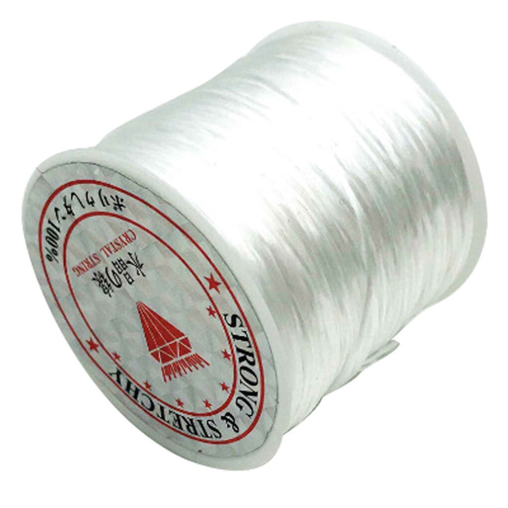 Rollo de 60m de hilo elástico para abalorios, joyería artesanal, cordón para abalorios, pulsera, collar, tobillera, hilo elástico de 0,8mm de ancho