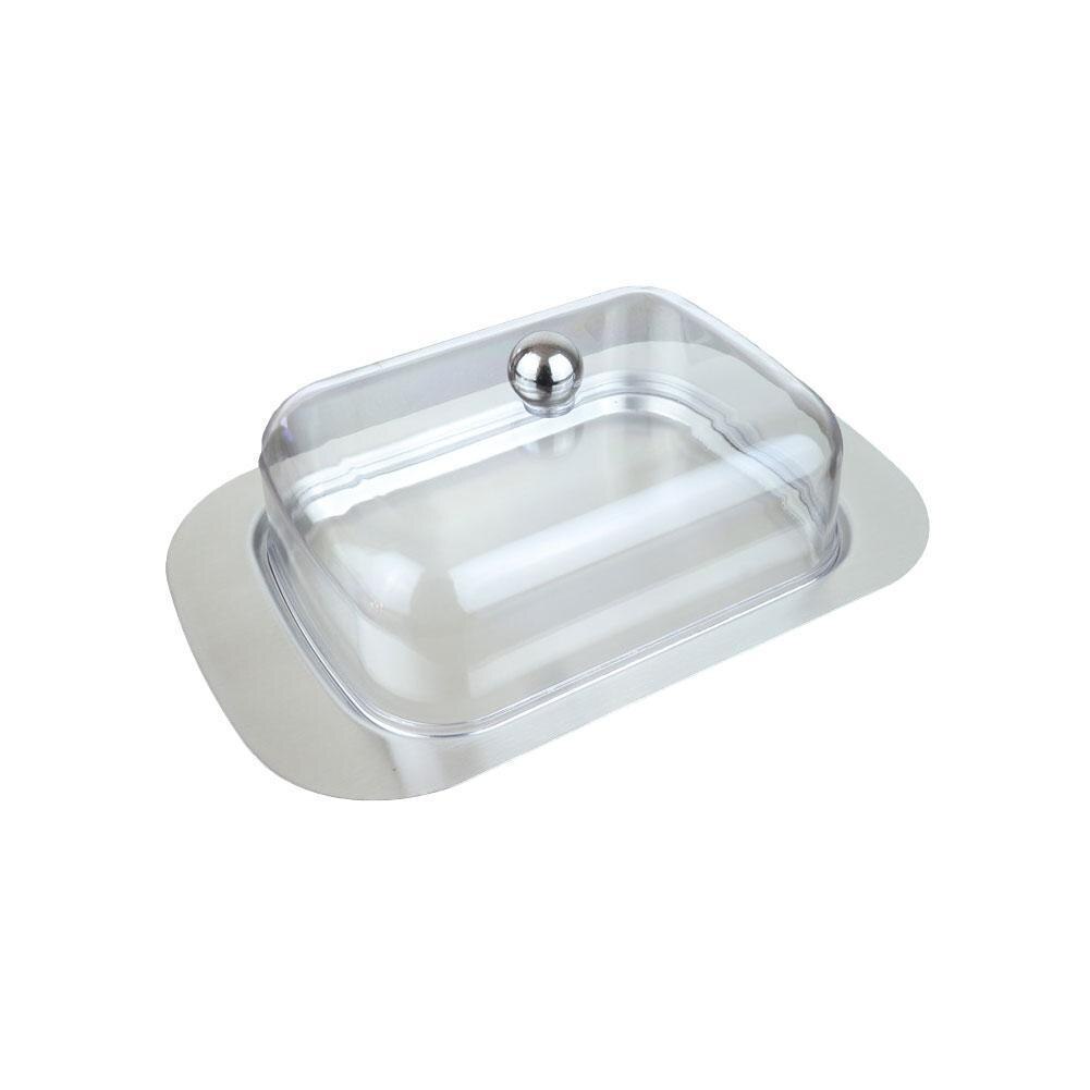 Restaurant Stainless Steel Butter Pan With Lid Cheese Tray Kitchen Keeper Storage Tableware Container Box Dish S1D8