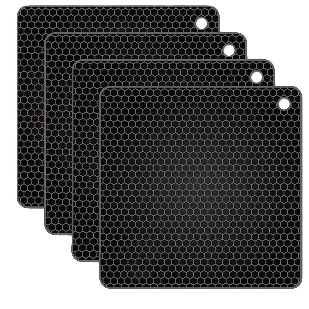 4 Stks/set Siliconen Pot Houders En Siliconen Onderzetter Matten Antislip Slip Voor Siliconen Isolatie Pad Hittebestendige pads