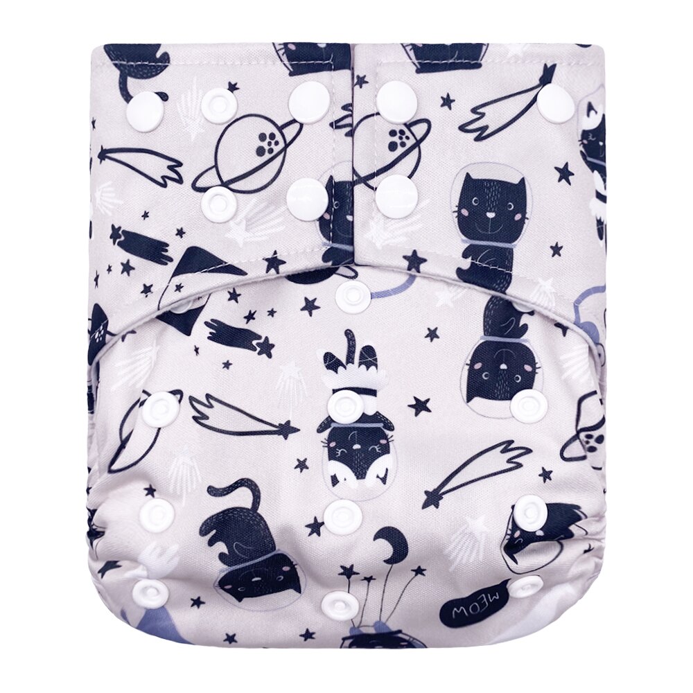 Goodbum Waves Printed Washable Adjustable Double Gusset Square Cloth Nappy For Baby Diaper: D37
