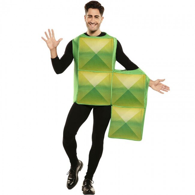 Kostuum Tetris Groen Voor Volwassen M/L