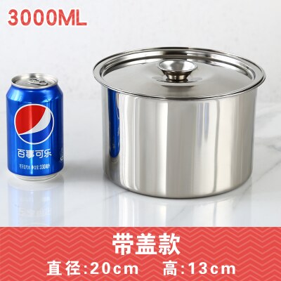 kitchen accessories meal prep serving bowl soup pot with lid ureens noodle cans seasoning oil container 1pc: 3000ml