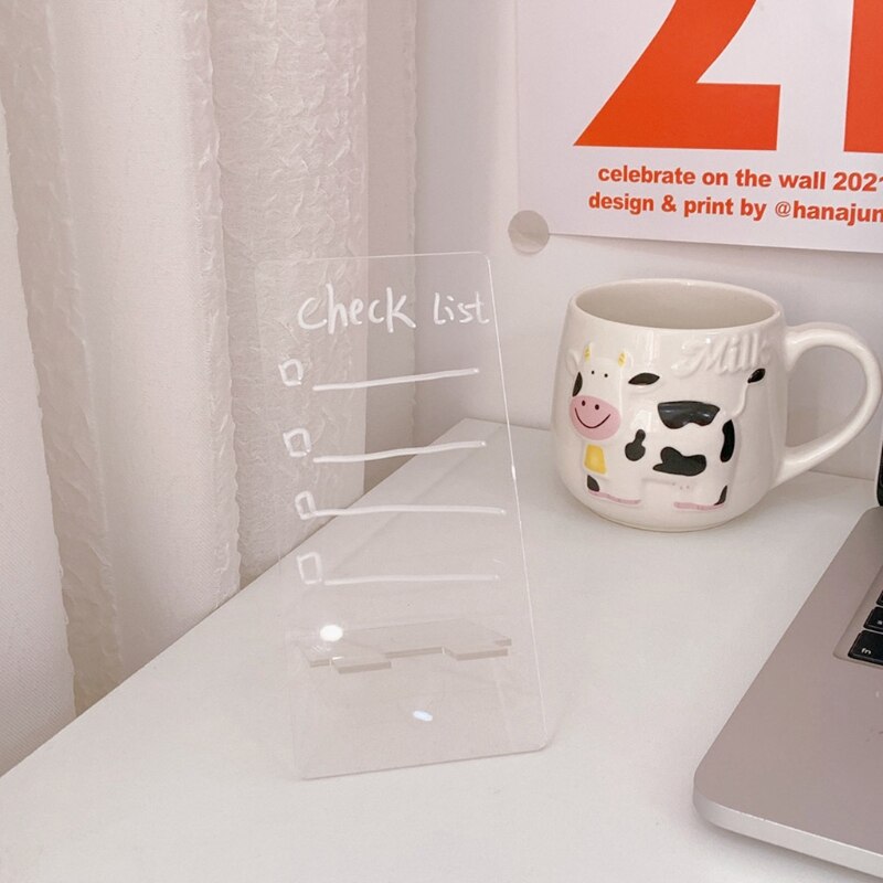 Transparent Acrylic Erasable Message Board 2 in 1 Multifunctional Phone Holder Writingboard Office School Stationery