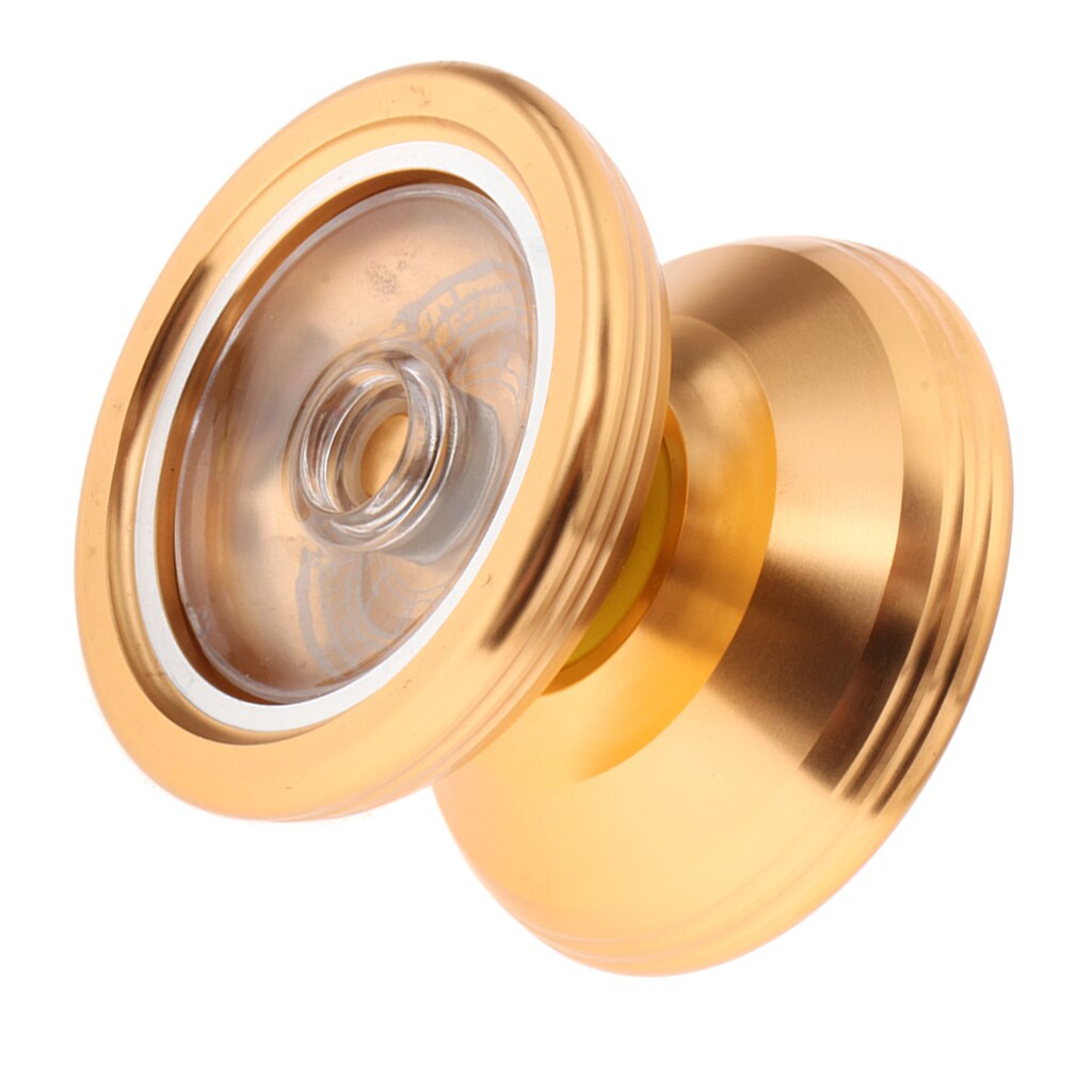 Metal Aluminum and Steel Trick Yoyo with Ball Bearing Axle and Extra String, Classic Gold