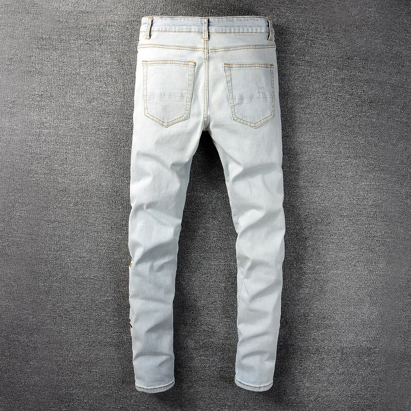 Rusty Neal Light blue used jeans, classic American men's jeans