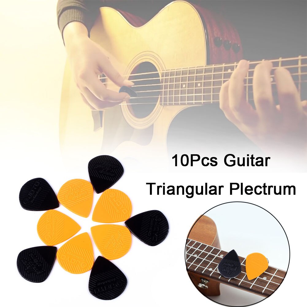 10pcs Bass Picks Musical Instrument Plastic Holder Guitar Plectrum Acoustic Electric Accessories Universal Triangular Non Slip