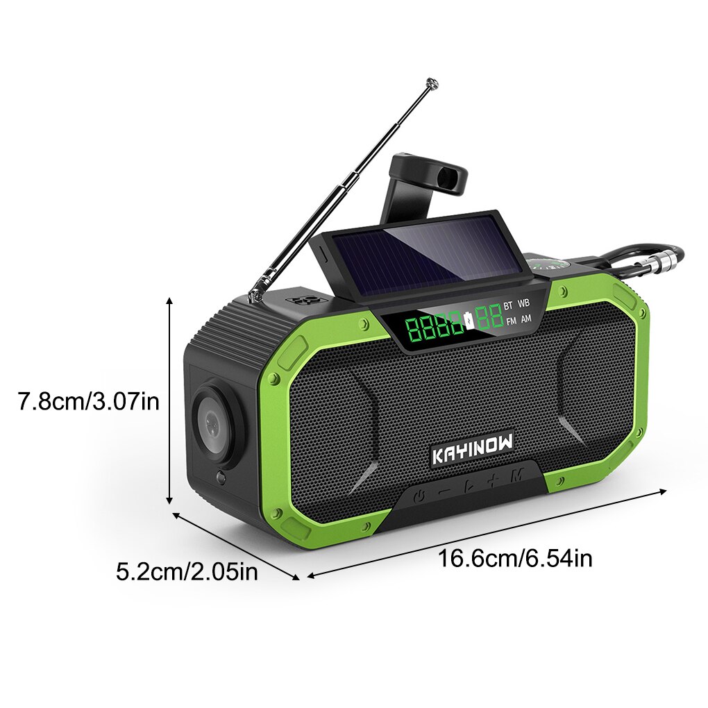 Multifunction Hand Crank Radio Solar Powered AM/FM Weather Radio Use Emergency LED Flashlight 4000mAh Power Bank Phone Charger