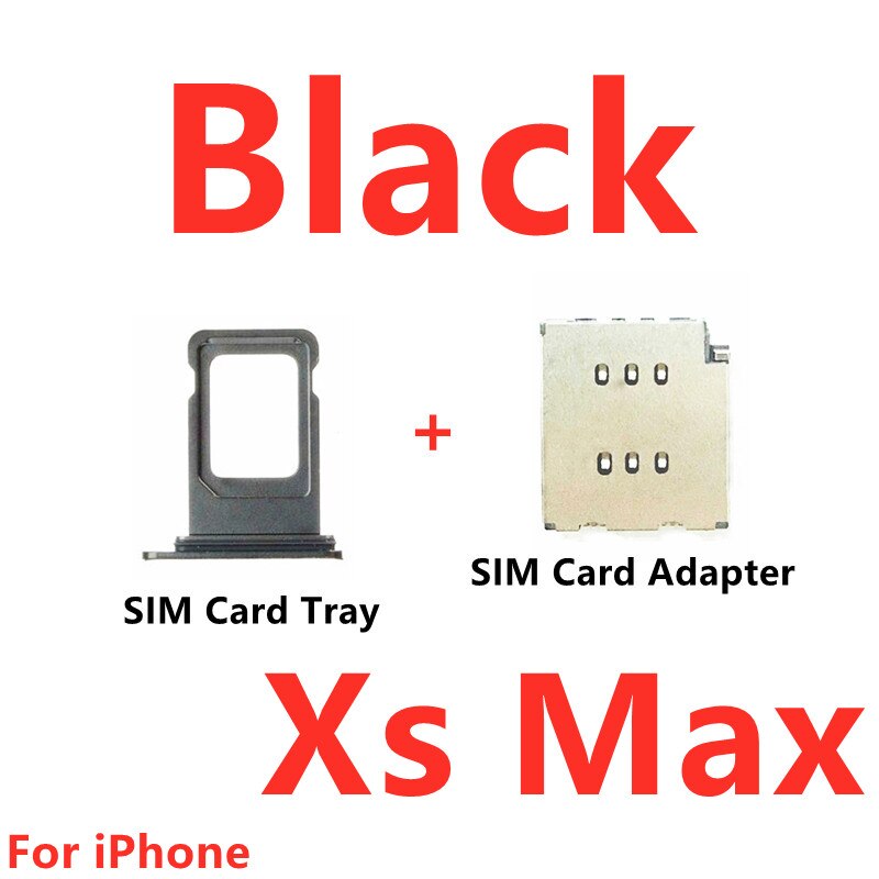 Ersatz Teile Dual SIM Karte Leser biegen Kabel Für iPhone Xs Max SIM Karte Tablett Halfter Slot Adapter: Xs Max Schwarz
