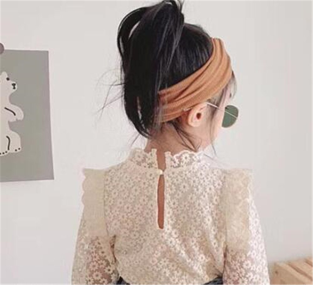 Autumn Girls Long Sleeve Lace Blouses Kids Korean Blouses AA5001