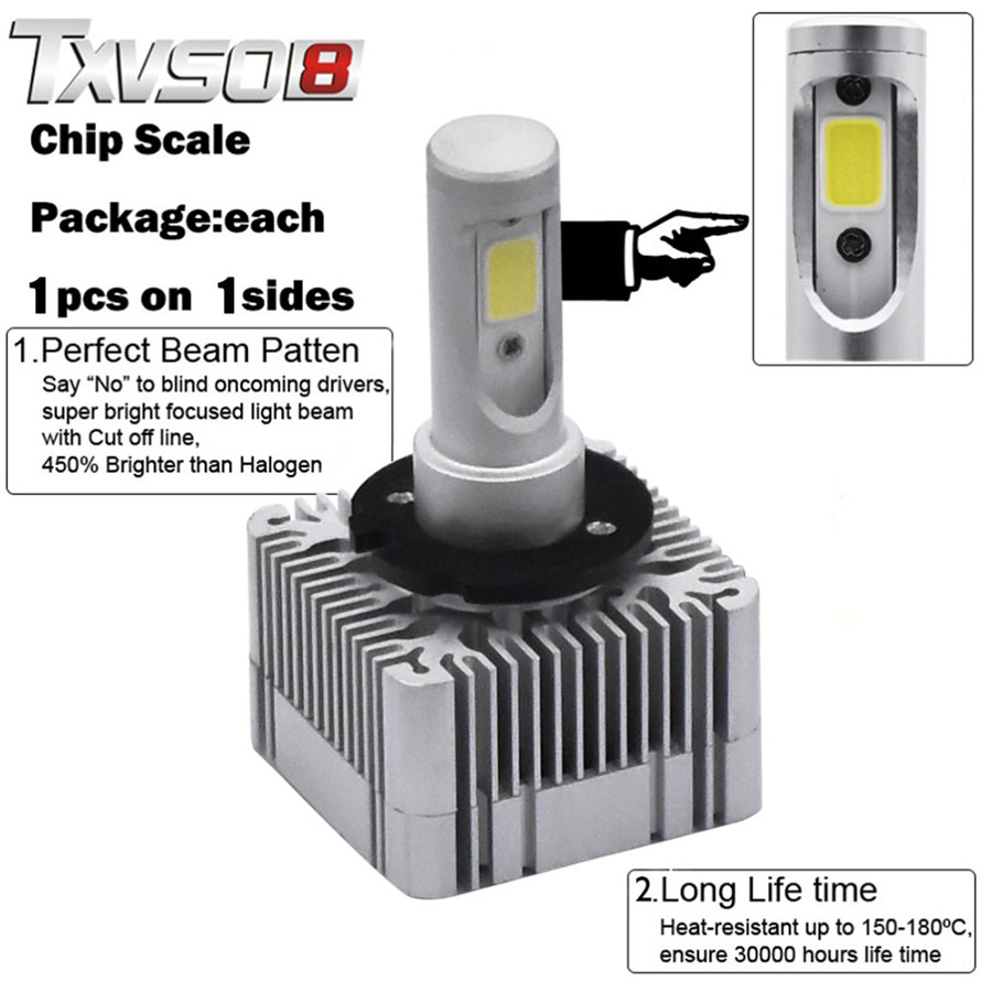 TXVSO8 H7 D1S H4 Led Car Headlight Bulbs Kit COB Chips 6000K 55W bombillas D3s Auto H8 H11 Led HB3 Fog Lamp Bulb 12V lampadas