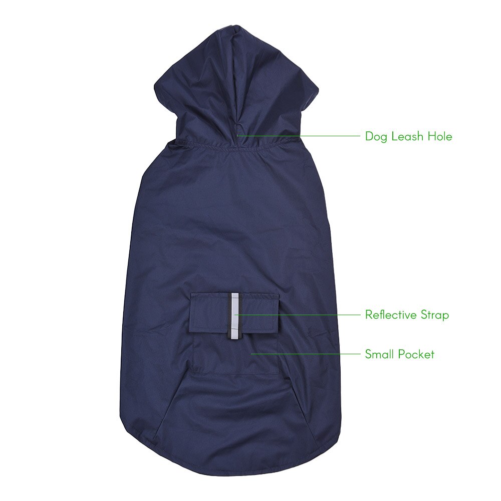 4xl/5xl/6xl hund regnfrakke reflekterende kæledyr hund regnfrakke vandtæt til mellemstore store hunde regntøj med snor hul hundejakke stor