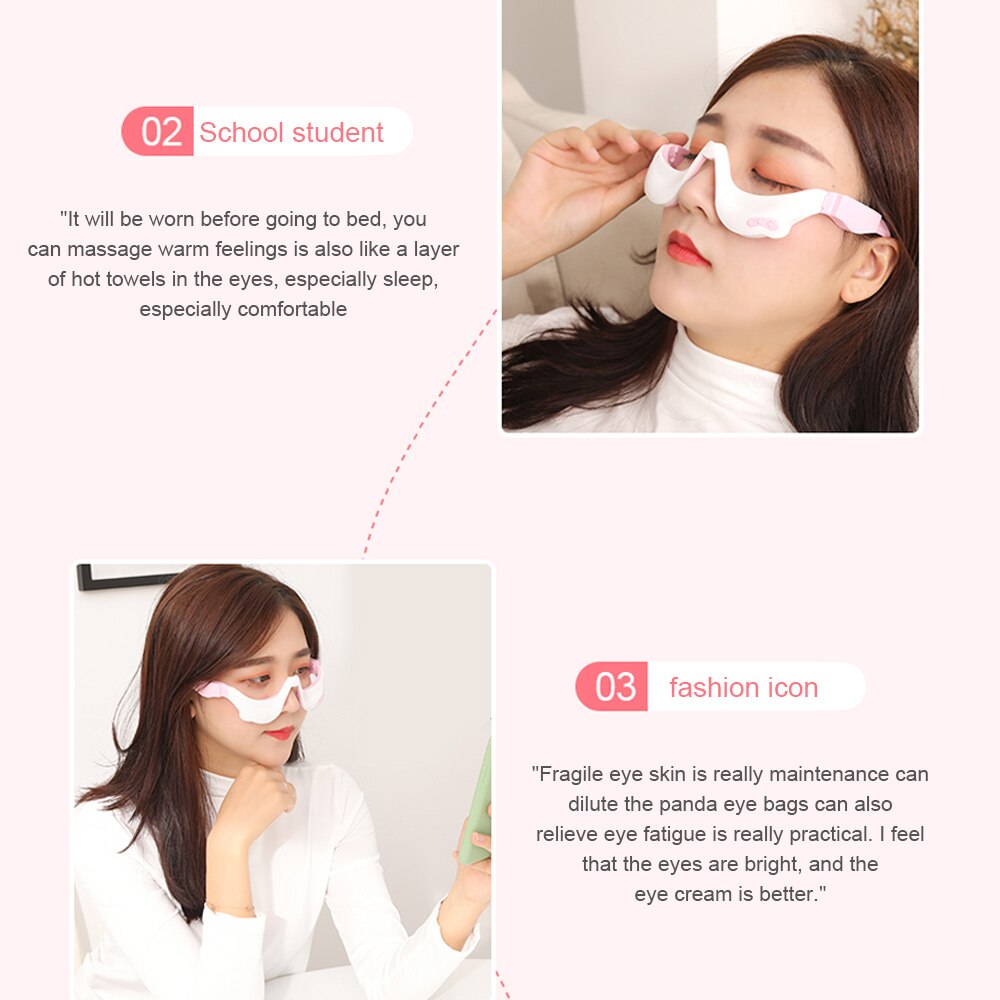 Gafas de masaje de ojos eléctrico 3D, EMS, importador Facial, vibración, masaje iónico, eliminación de arrugas antienvejecimiento, bolsa para ojos, ojeras