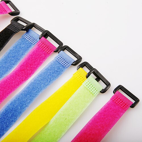 100pcs/lot Reusable Cable Ties Straps with Plastic button Strip Nylon Strap with Buckle 20*300mm Hook