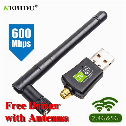 Kebidu AC 600Mbps USB Wifi Adapter 5/2. 4Ghz Dual Band met Antenne Dongle LAN 802.11ac/a/b/g/n voor Windows XP win 7 10 Mac Vista: 5