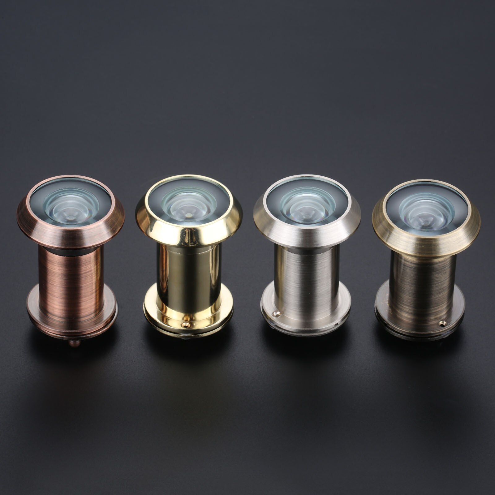 Dörrvisare 220 graders legering manipuleringsjusterbar hemsäkerhetskamera optisk glashus anti stöldöga video 16mm