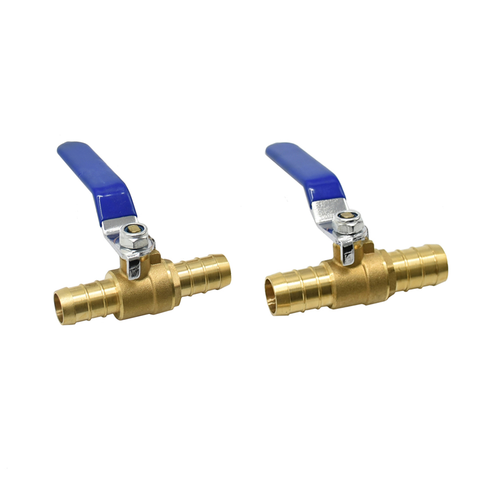 Brass Shut Off Coupling Valve Connectors Tap For 16mm 19mm Hose Garden Water Irrigation Pipe Adaptor Barb