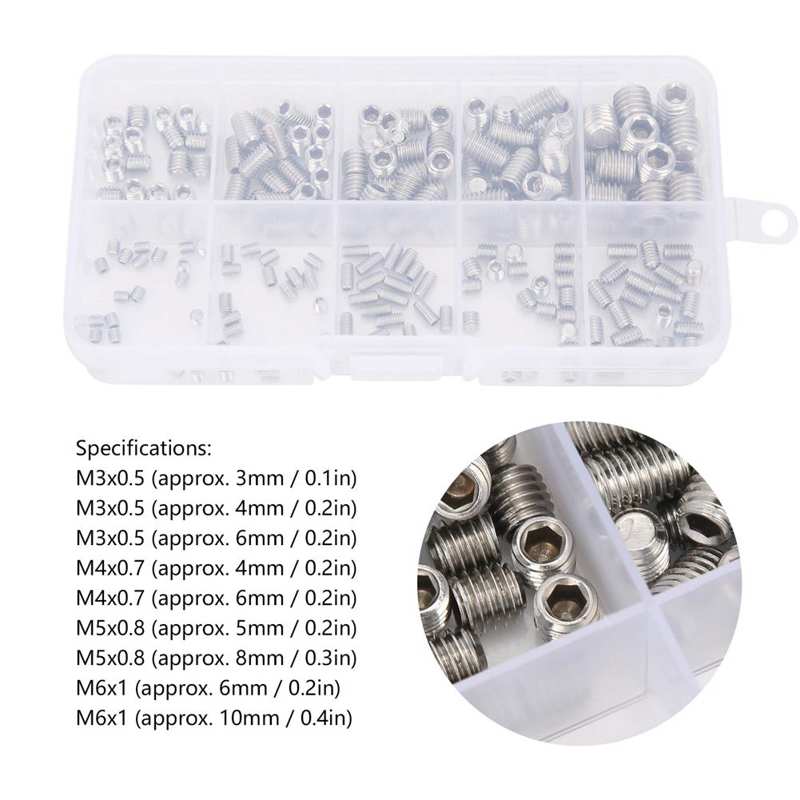 stainless steel wire insert fasteners for woodworking Hex Grub Screws Socket Headless Assortment Stainless Steel