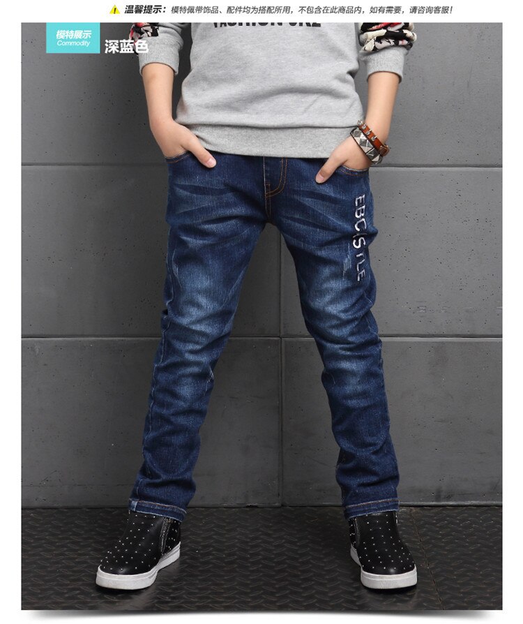 Crianças meninos jeans roupas de bebê calças clássicas crianças denim roupas casuais bowboy calças compridas bordado padrão de cabeça de tigre