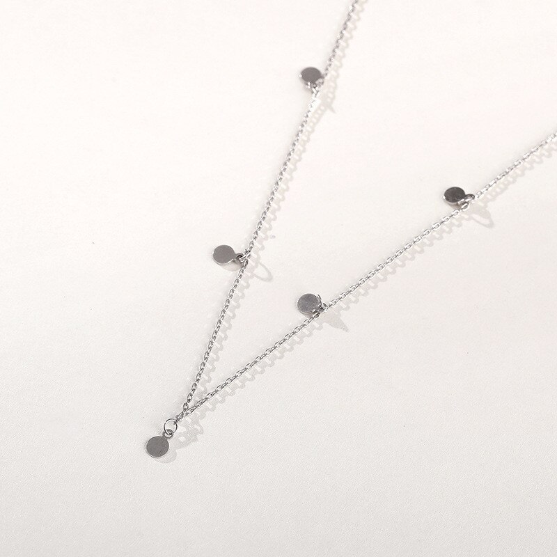 Echt 925 Sterling Silber Geometrische Runde Choker Halskette Für Frauen Partei Edlen Schmuck Zubehör