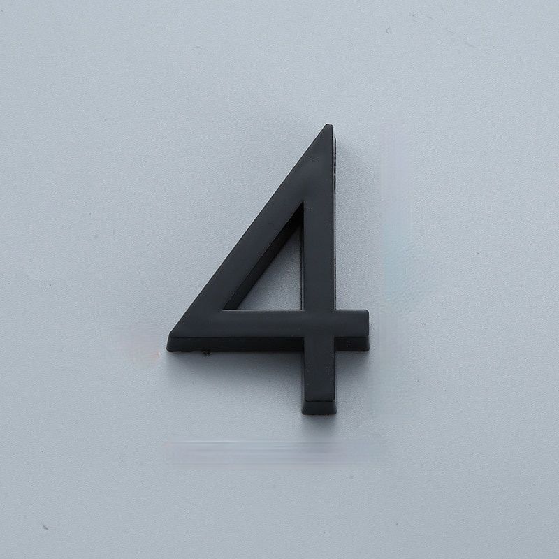 60mm Self Adhesive House Number Sticker For Apartment Plastic Doorplate Home Door Plaque Numbers Signs Mailbox Street Numbers: Number 4