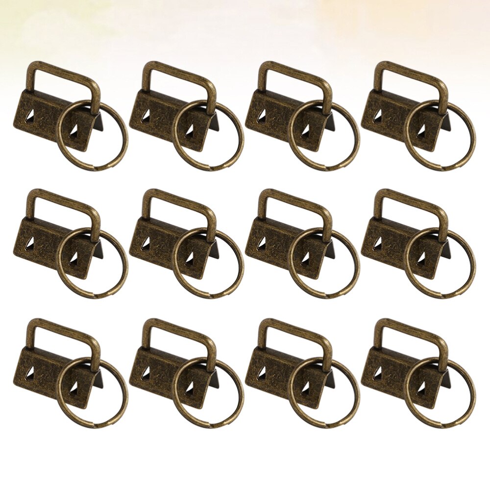 50Pcs Diy Stof Sleutelhanger Fob Polsbandje Met Key Ring Voor Lanyard Bagage Riem Accessoires (25Mm, zilver): Picture 1