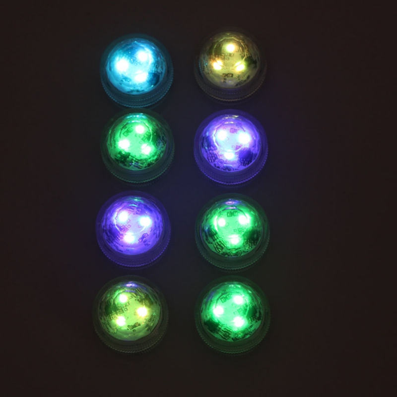 RGB LED Underwater Submersible Lights Lamp Round Candle Light for Indoor Outdoor Fountain Pond Swimming Pool