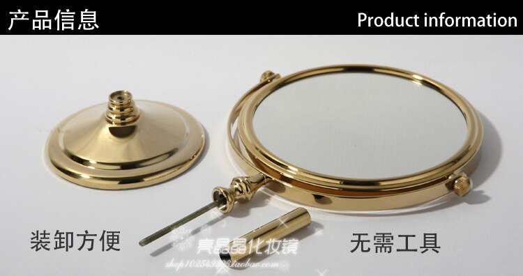 Bath Mirrors 6" Dual Cosmetic Makeup Mirrors 1:1 1:3 Magnifier 360 Degree HD Bathroom Double Faced Bath Table Mirror 726K