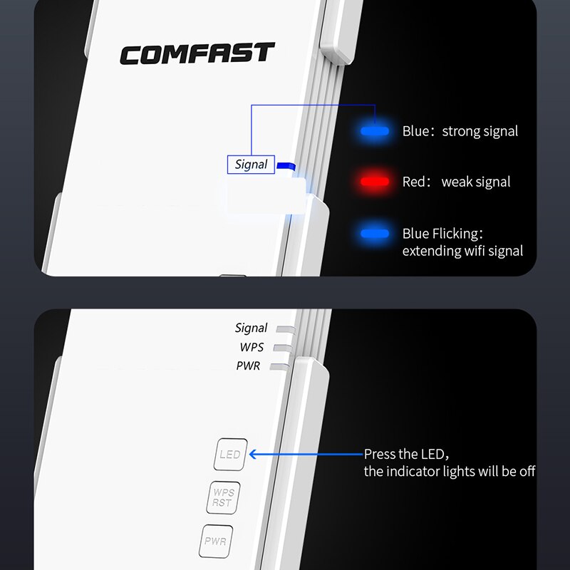 Comfast AC2100 Smart Gigabit Wireless Wifi Router Wi-fi Repeater 5G Full Coverage Wi fi Extender With 4 High Gain Antennas Wider