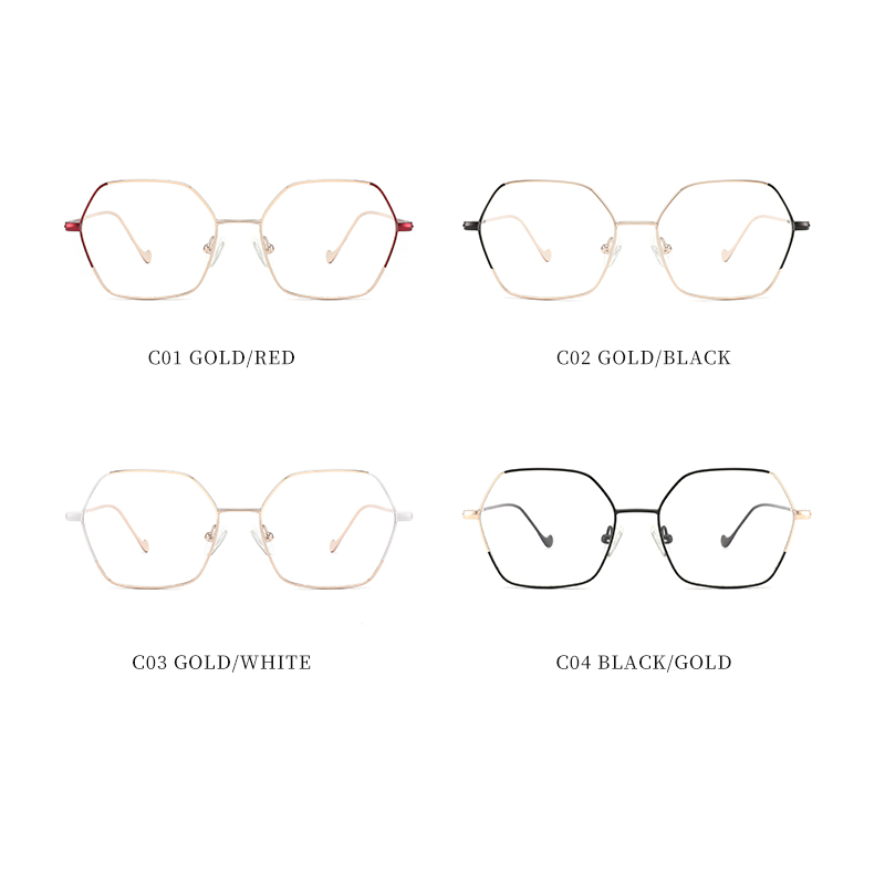 Montura de gafas grandes ultraligeras de lujo para mujer, anteojos ópticos de Metal Vintage con prescripción de miopía, polígono, Canmila BOM1128