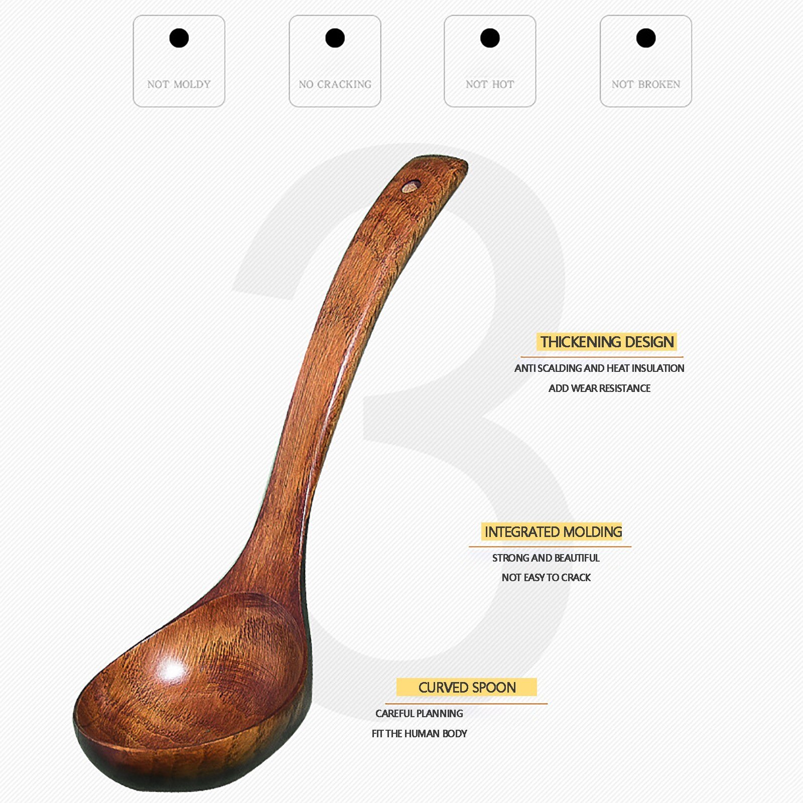 30#Wooden Spoons Bamboo Kitchen Cooking Utensil Tool Soup Teaspoon Catering For Kicthen Wooden Soup Spoons Kitchen Tableware