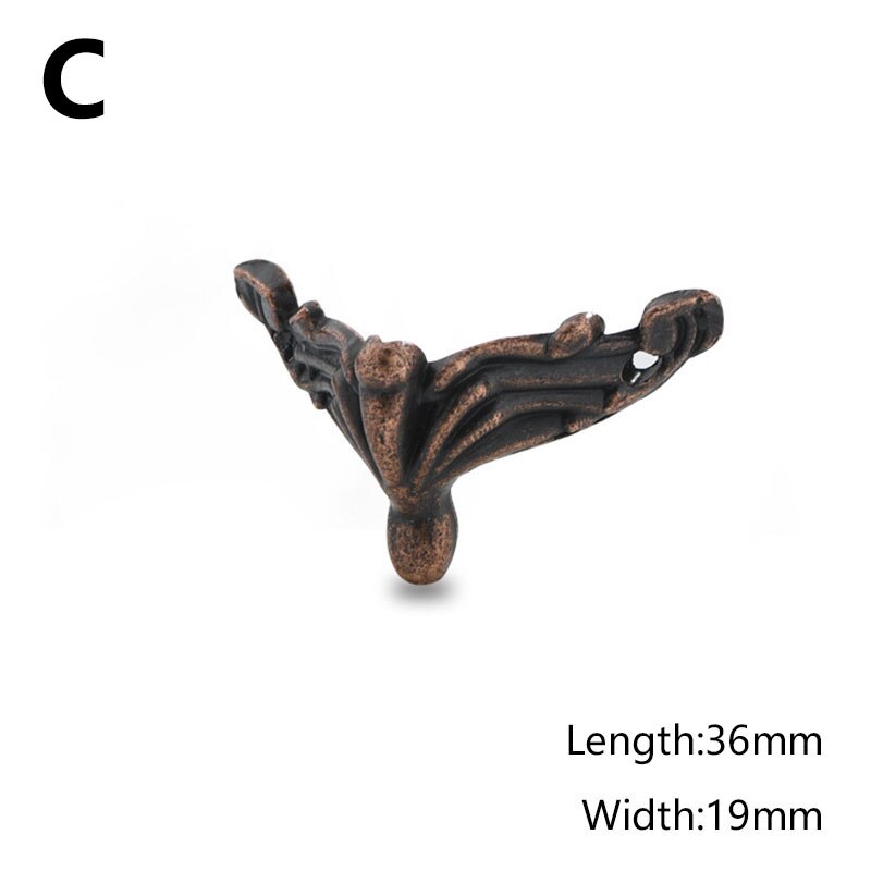 Antique Corner Protector Box Wood Case Decorative Feet Leg Corner Bracket Furniture Hardware Feet Leg Corner: C