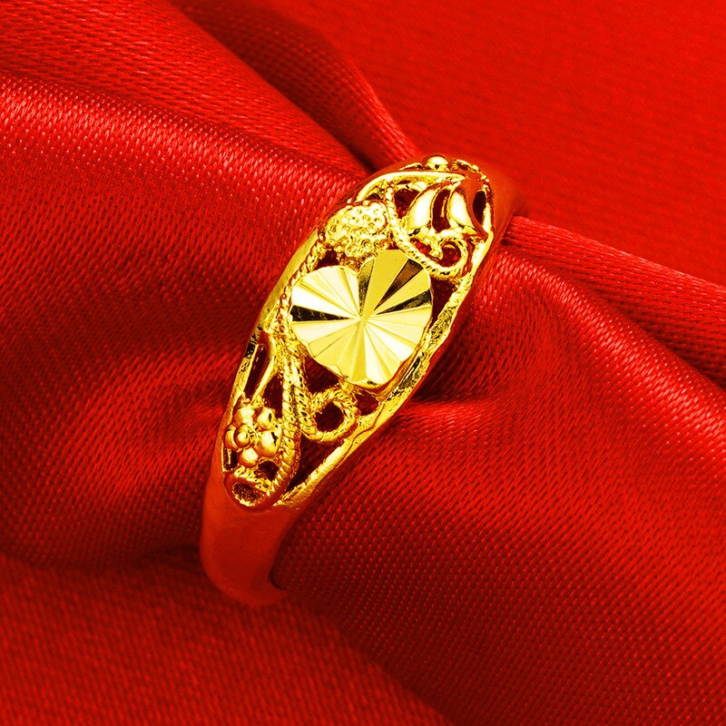 Bagues simples ondulées pour femmes, couleur or 24K, en cuivre pur, bague hypoallergénique, bijoux de mariage, de dames, nouveautés: NT1001Y-12