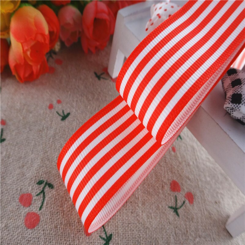 10 meter 1 '' 25mm stripetrykte grosgrain-bånd tegneseriebånd håndlagde hårsløyfer  ym16100785