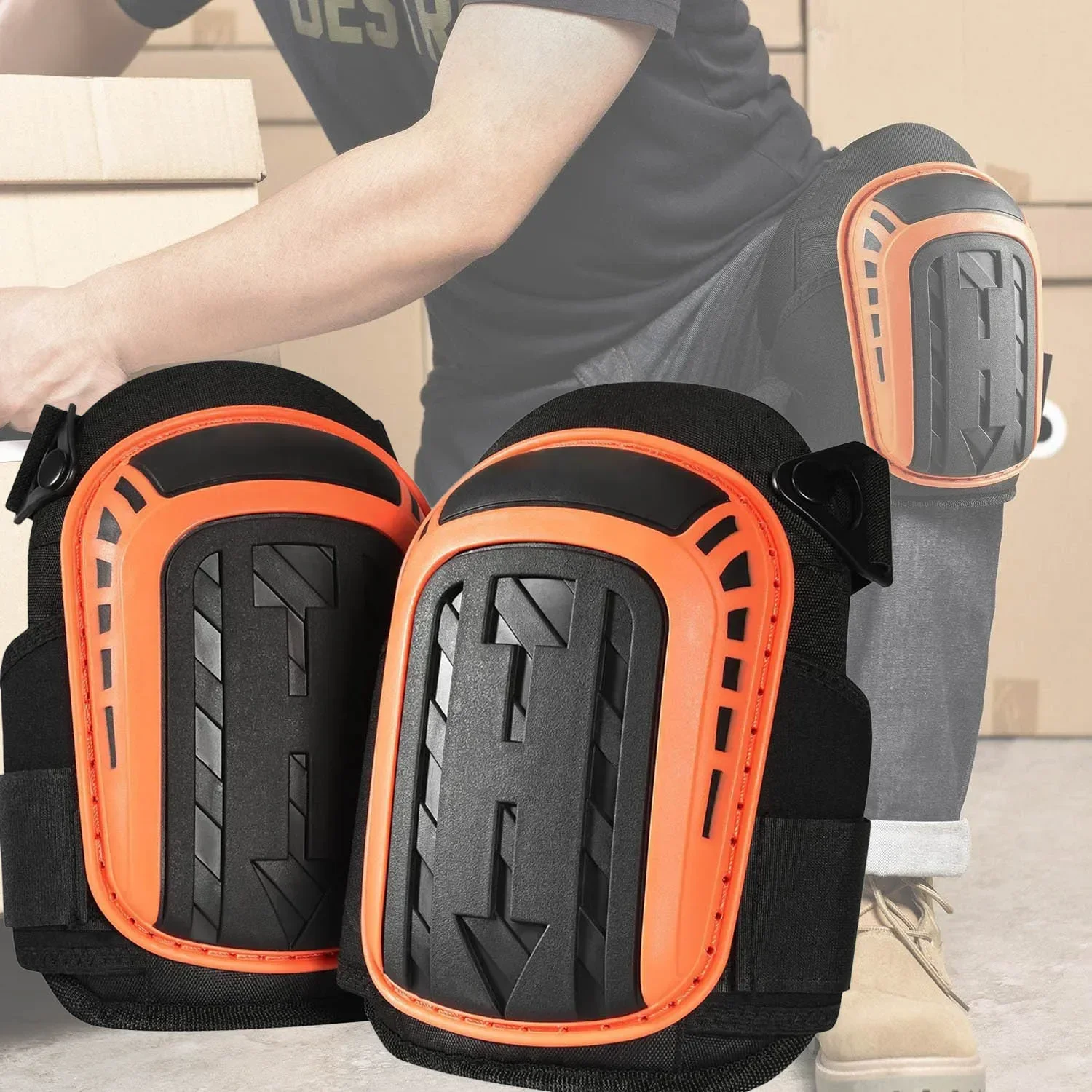 Knee Pads for Work-Heavy Duty Support Kneepads with Gel Cushion&Anti-Slip Straps-Construction,Flooring,Gardening,Cleaning,Tile