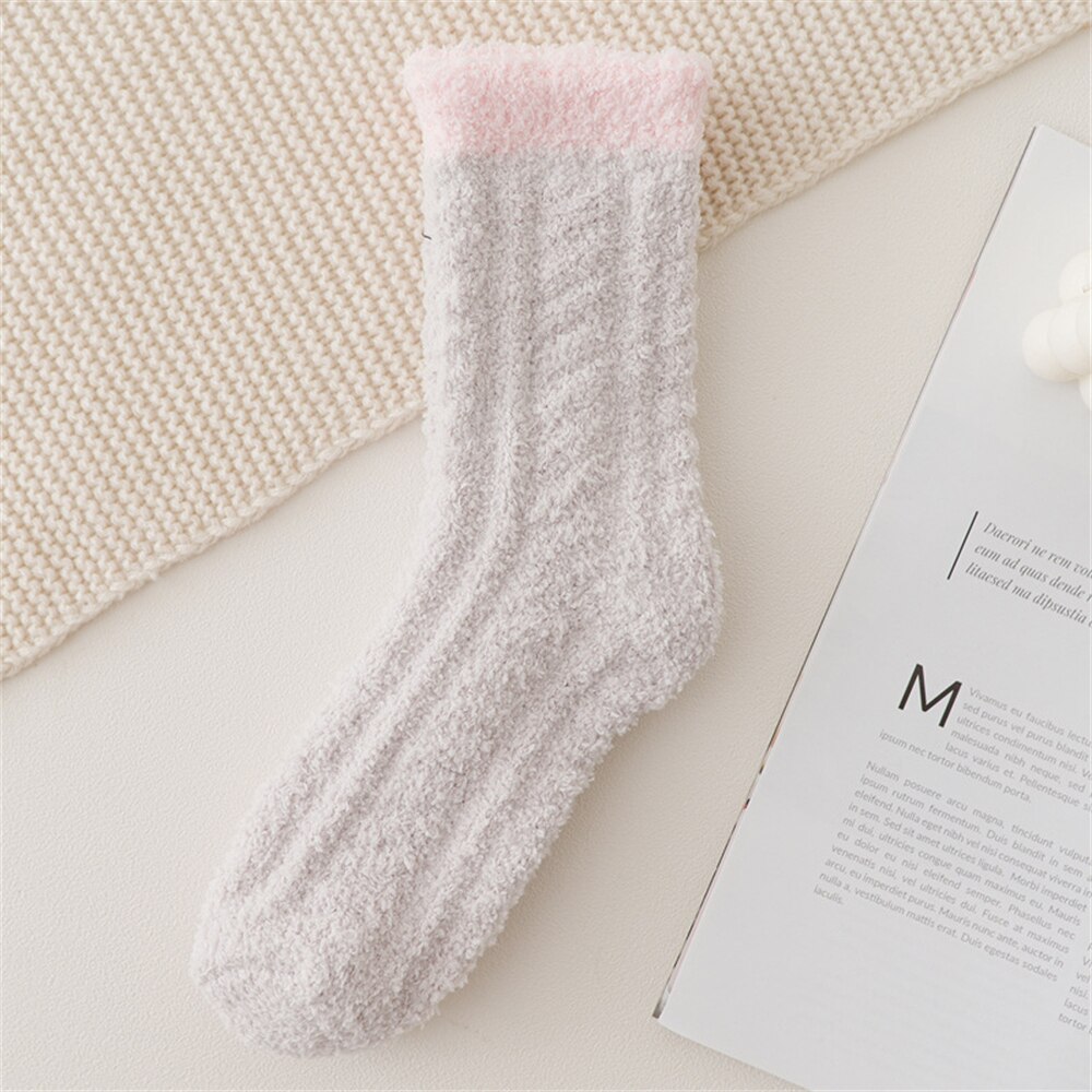 Chaussettes courtes thermiques en molleton de corail pour femmes, chaussettes molletonnées, bottines d&#39;intérieur épaisses, pour filles, hiver: Coffee