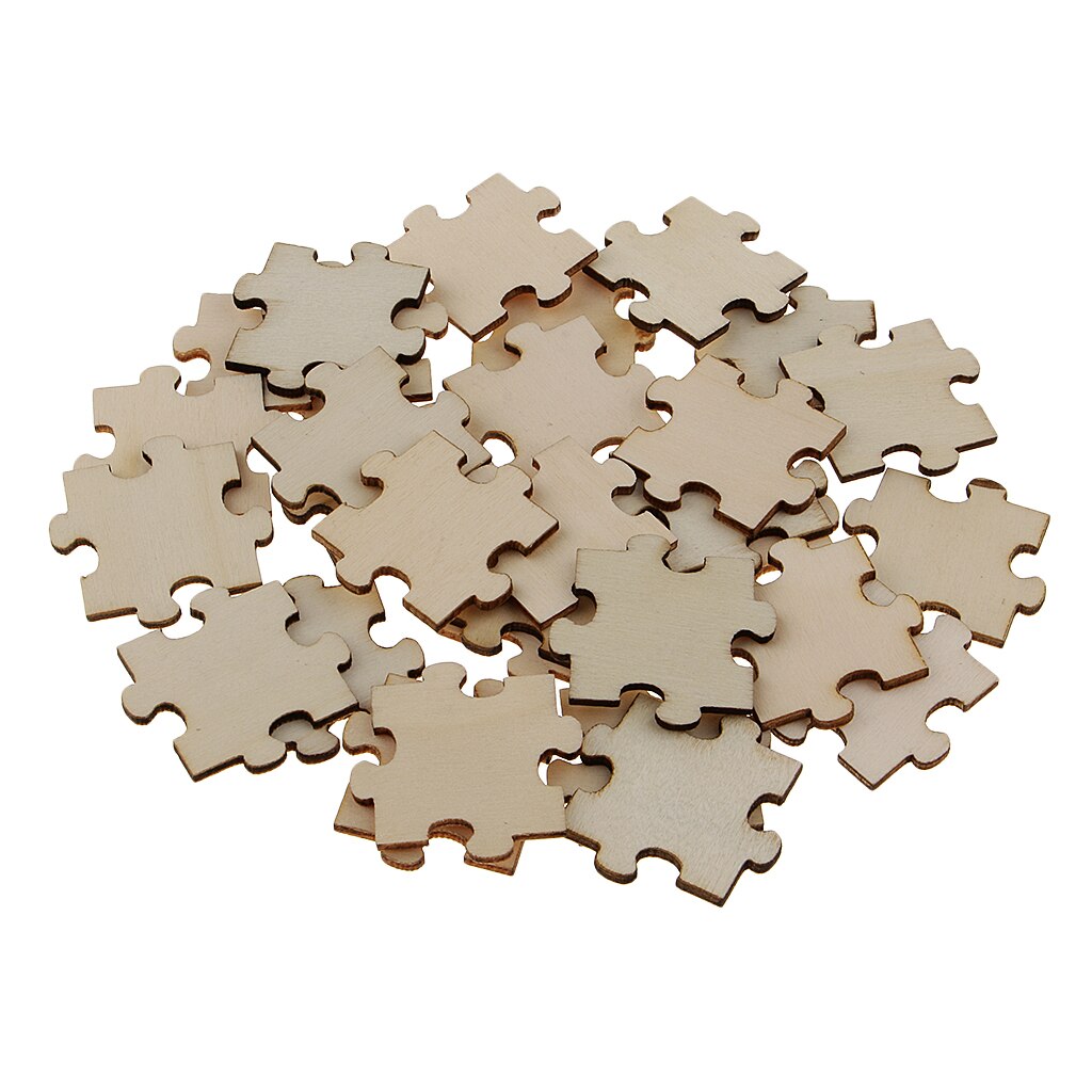 50 Stuks 40 Mm Thuis/School Onderwijs Accessoire Blank Houten Puzzel Embellishments Hout Plakjes Speelgoed Bruiloft Art Craft