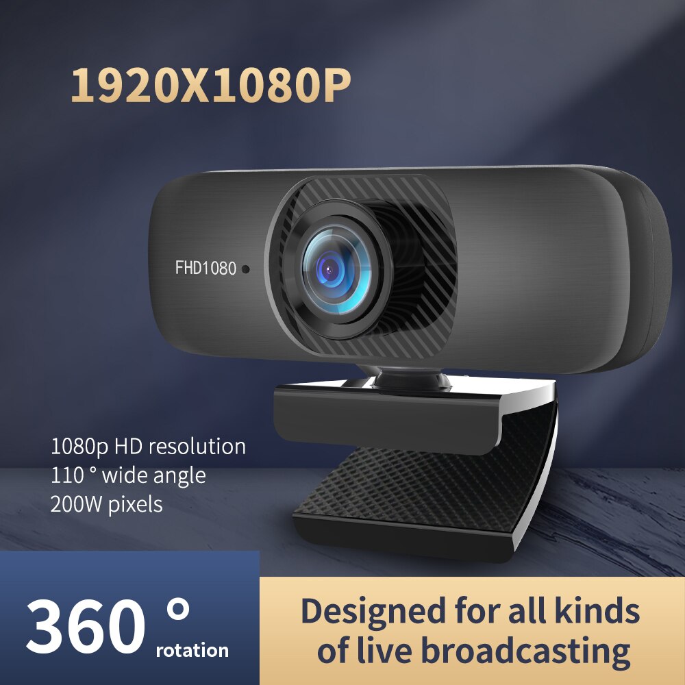 TISHRIC C60 USB Webcam 1080P Web Camera With Microphone Computer Camera Web Cam 1080Pro Webcam Full HD 1080P For Video Calling