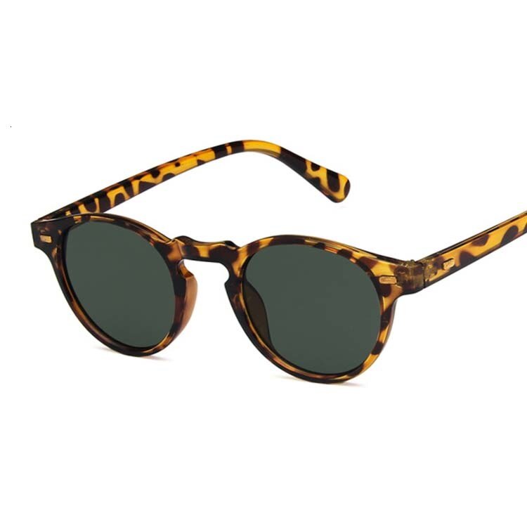 Runde solbriller trendy kvinder mærke solbriller kvindelige vintage briller  uv400 mandlige kørsel oculos de sol feminino: Leopard  g15