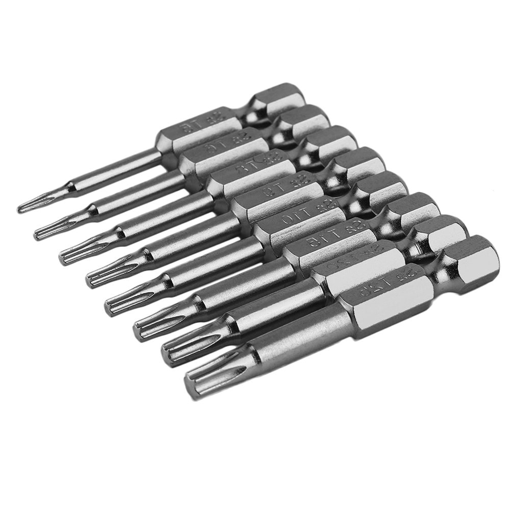 8Pcs and Practical Magnetic Torx Screwdriver Bits Set Electric Screwdriver 50mm Length Best Tool