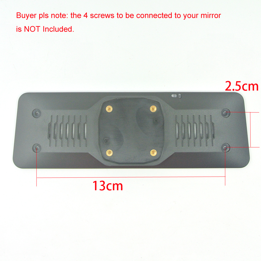 Rear View Mirror Back Plate Panel + Interior Mirror Bracket for Car DVR Instead of Strap