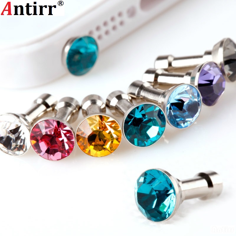10pcs Rhinestone diamond Universal 3.5mm Dust Plug For iPhone 5s 6 6s 7 8 plus Protect Dustproof Earphone Anti Dust Jack Stopper