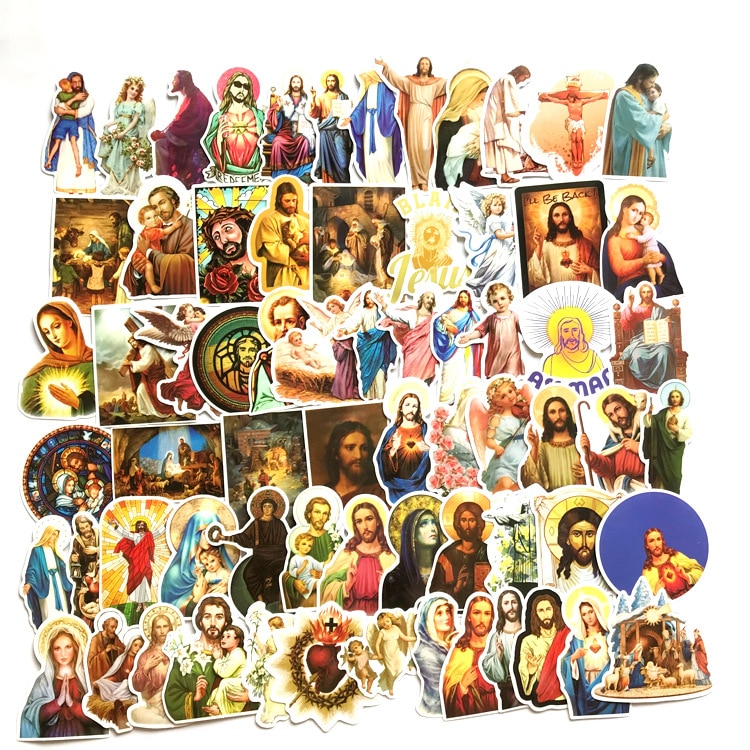 Jezus Stickers 68 stks/partij Christus de Verlosser Cartoon 3D Bubble Stickers Classic Kids Toys Jezus s zegen