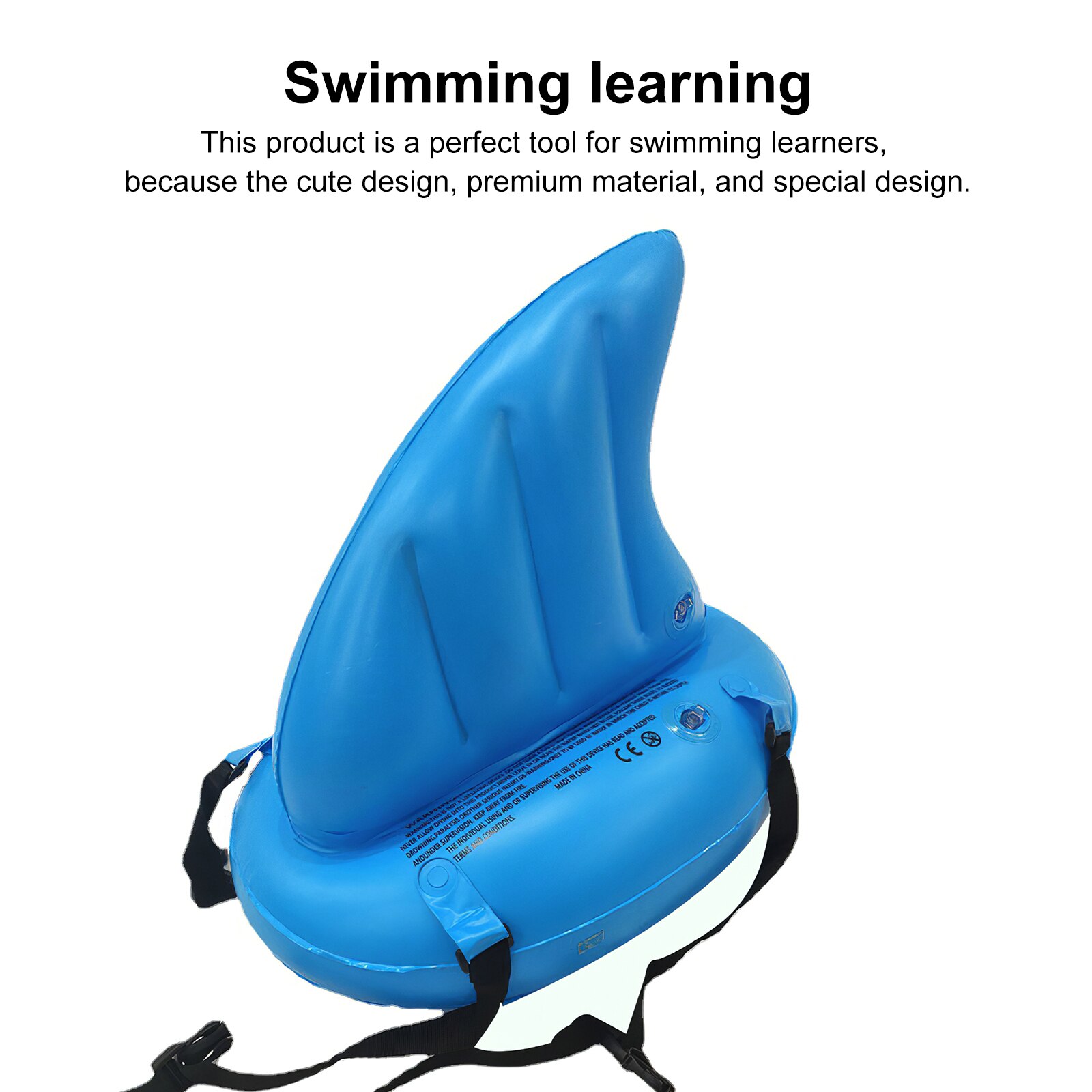 Inflatable Soft PVC Shark Fin Float Toy Multifunctional Shark Swim Ring Interesting Shark Fin Swimming Aid Tool for Swimming