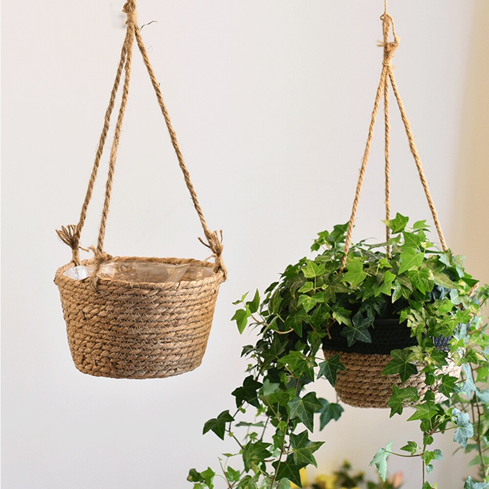 Macramé para planta hecha a mano, soporte de macramé para planta, canasta colgante de almacenamiento, red Vintage Bohemia, maceta, cordón de planta para decoración del hogar