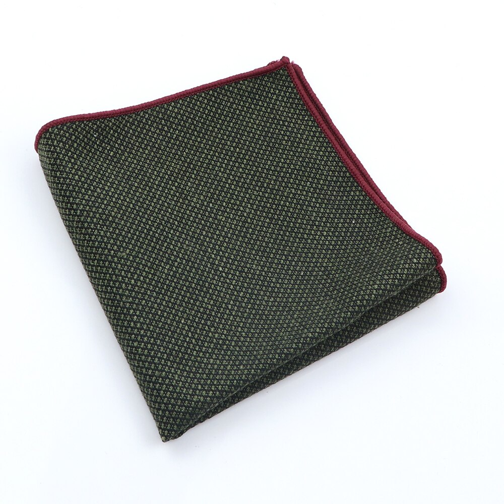 Mouchoir de poche en laine de coton pour hommes, 24CM de largeur, mouchoir épais rayé de couleur unie pour femmes et hommes, accessoire de soirée décontracté: 12