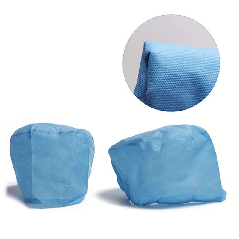 10Pcs Non-Woven Disposable Bouffant Cap Waterproof Dust Proof Elastic Hair Net Head Cover for Doctor Nurse Salon Head Cover