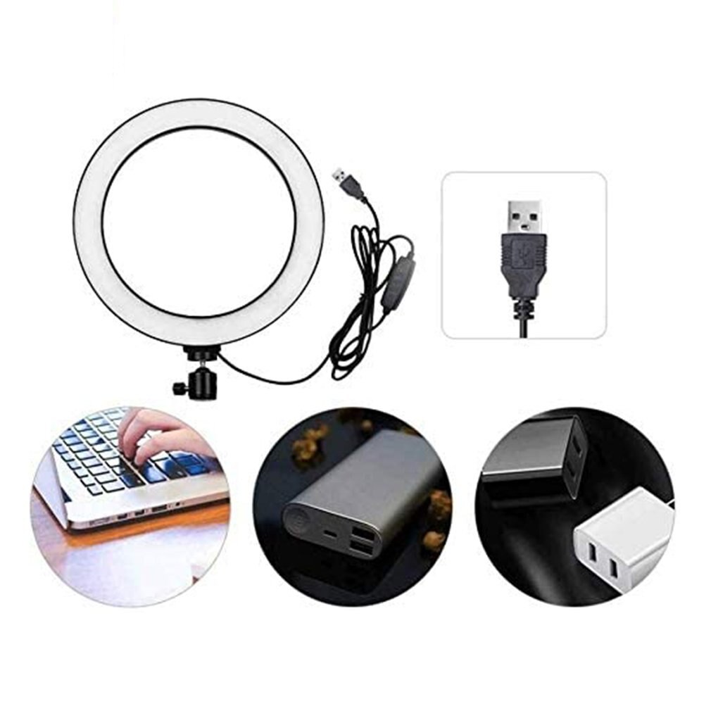 8 inch led dimbare ringlamp met statief, draadloze afstandsbediening voor mobiele telefoon, dimbare live beautylamp