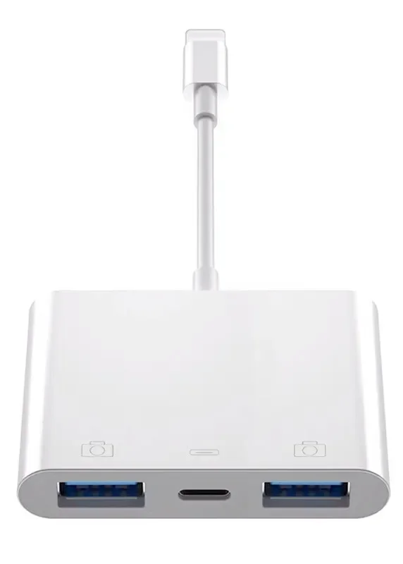 Adapter USB OTG do IPhone Ipad iuse klawiatura ładująca U Disk kamera czytnik kart czytnik danych Iphone Otg: YELLOW